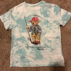 Ralph Lauren Blue and White Tie-Dye Short Sleeve Tee
